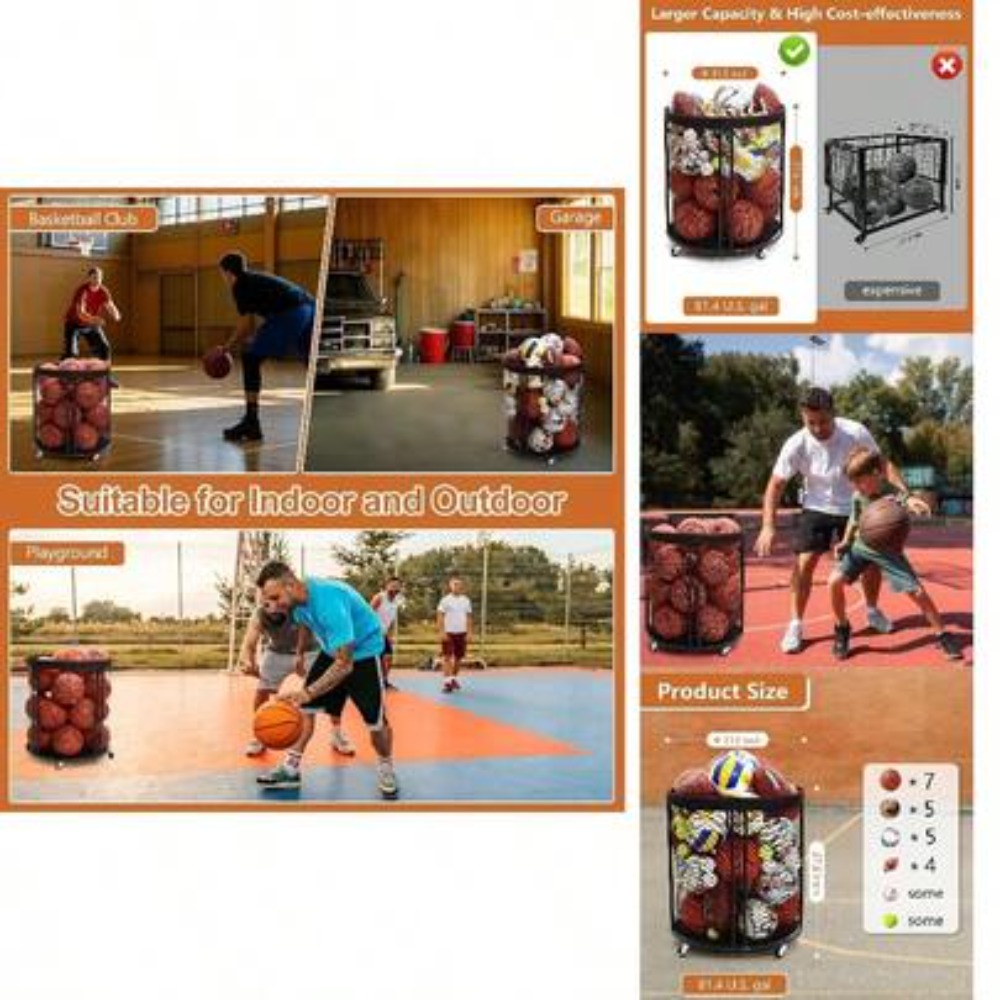 Heavy Duty Ball Storage Bin Ca - Sports Equipment Outdoor Storage ulasan dan harga