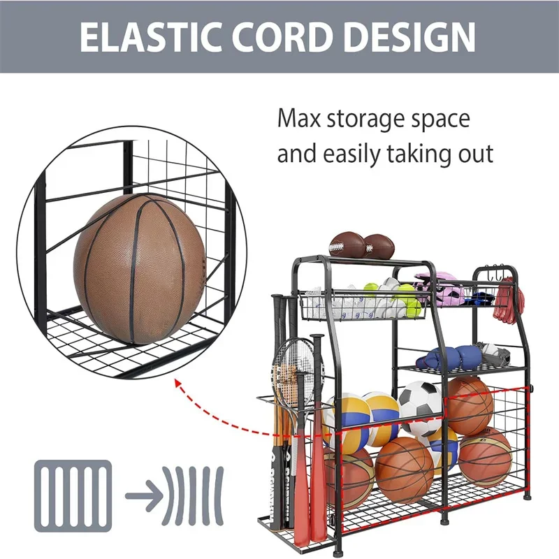 2026 Ball Storage Rack Garage  - Sports Equipment Outdoor Storage ulasan dan harga